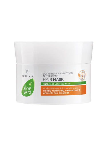 LR Aloe Vera Nutri‑Repair Haarmaske mit 15% Aloe Vera und 7-Öl-Komplex zur intensiven Pflege und Reparatur von trockenem, geschädigtem Haar, 200ml.
