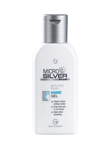 Kompakte Tube des LR MICROSILVER PLUS Hand Gels auf einem hellen Hintergrund, ideal platziert neben Alltagsgegenständen wie einem Schlüsselbund oder Smartphone.