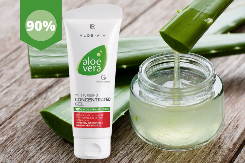 LR Aloe Vera Konzentrag mit 90% reinem Blattgel, perfekt gegen trockene Haut