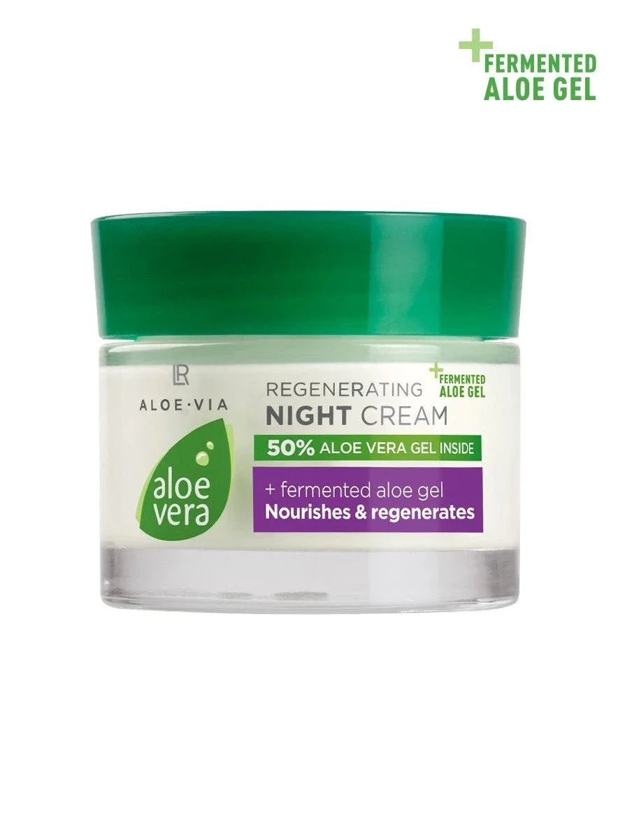 LR Aloe Vera Nachtcreme – Nachtpflege mit 50 % Aloe Vera, Bio-Oliven-Extrakt & Olivenöl für regenerierte Haut am Morgen