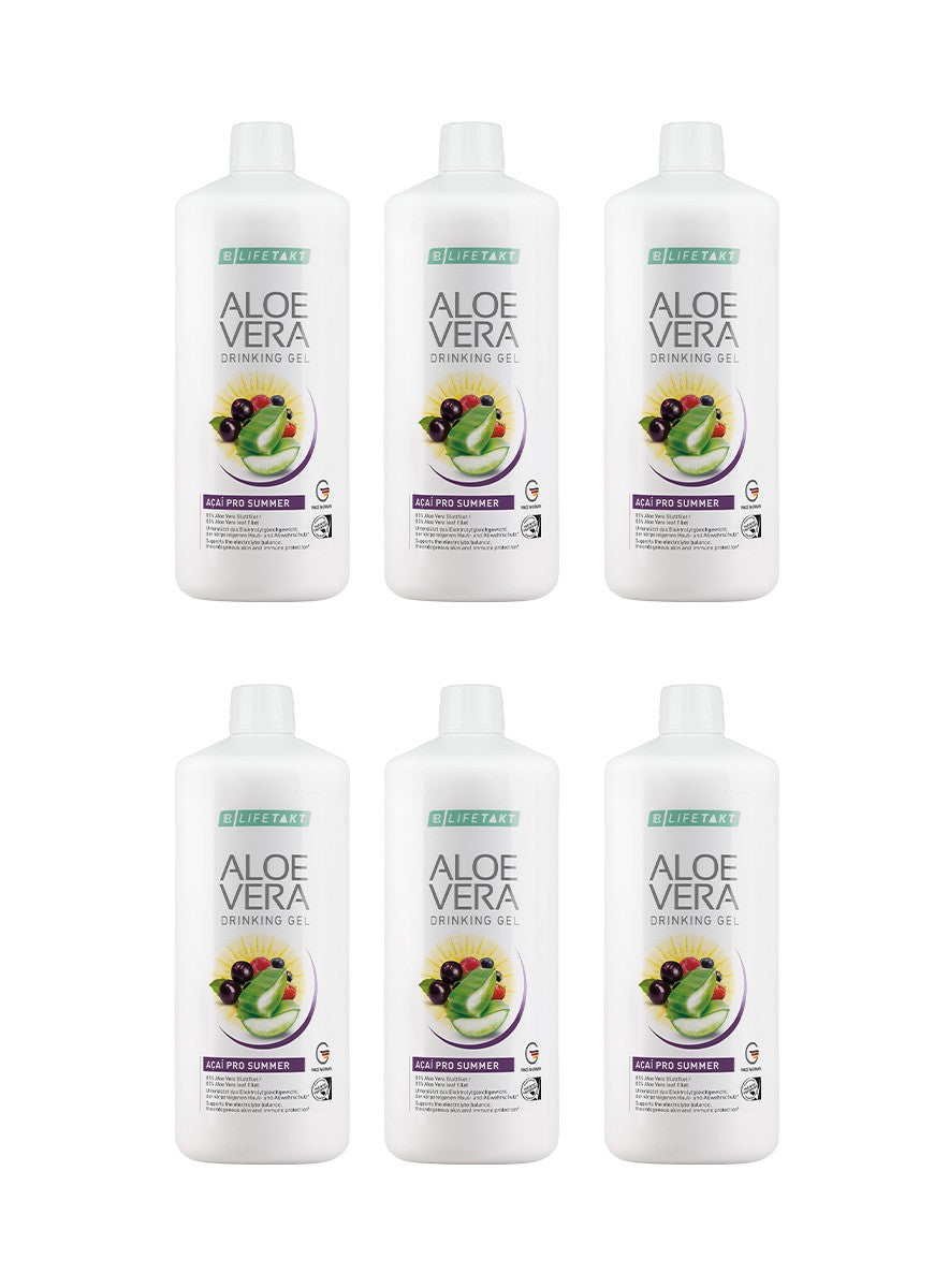 LR Aloe Vera Drinking Gel Acai Pro Summer – 6er Set mit Aloe Vera, Açai & Früchten