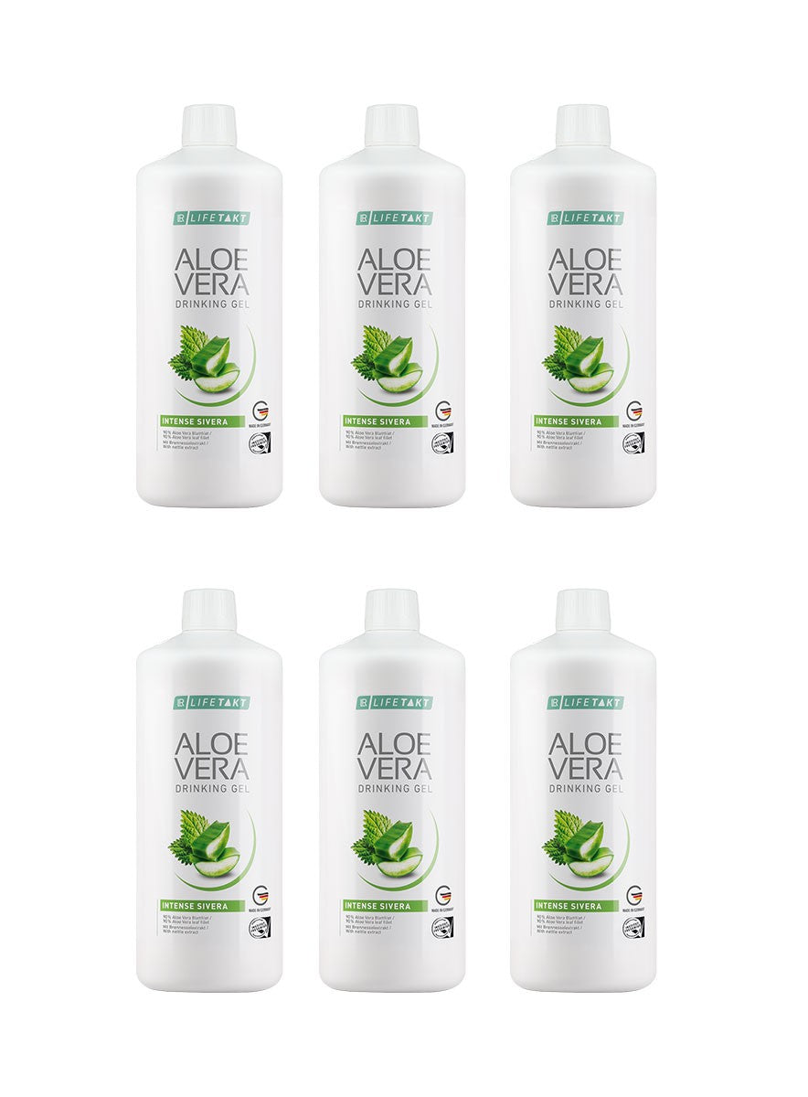 LR Aloe Vera Drinking Gel Intense Sivera – 6er Set mit Aloe Vera, Honig & Brennnessel-Extrakt