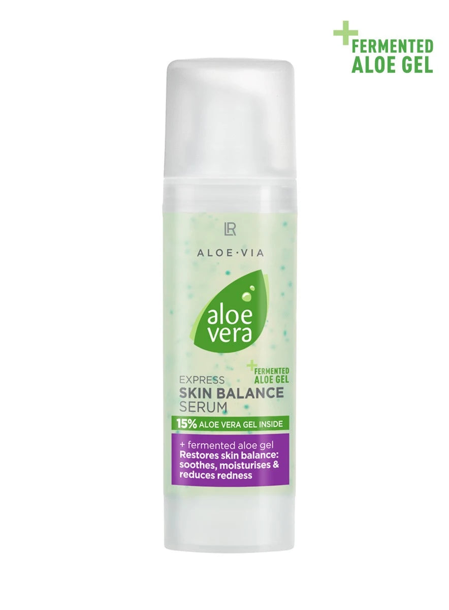 LR Aloe Vera Skin Balance Serum – beruhigendes, parfümfreies Gesichtsserum mit 15 % Aloe Vera, fermentiertem Aloe Gel, Rotalgen- und Mandarinenschalen-Extrakt