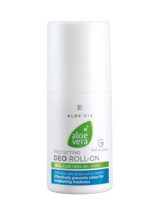 LR Aloe Vera Schutzender Deo Roll-On – alkoholfreier Deodorant-Roll-On mit 15 % Aloe Vera-Gel & Baumwoll-Extrakt für empfindliche Haut