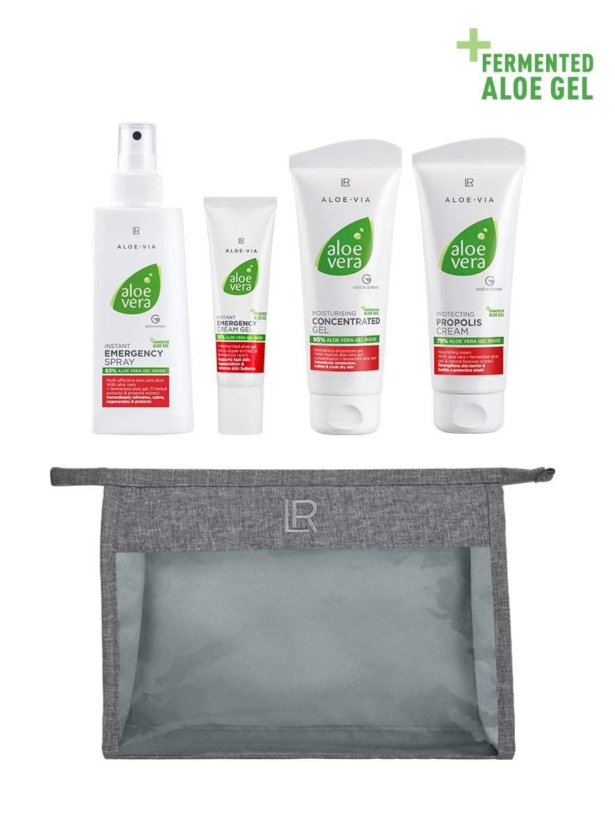 LR Aloe Vera Special Care Bag – 4-teiliges Pflege-SOS-Set mit Aloe Vera-Gel, Propolis-Creme, Emergency Spray & Emergency Cream Gel