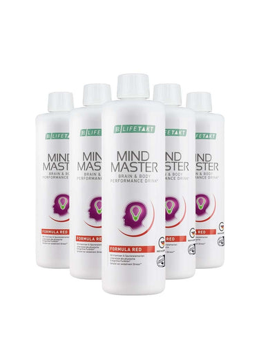 Fünf Flaschen LR MIND MASTER Formula Red